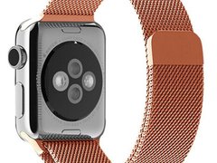 Curea iUni compatibila cu Apple Watch 1/2/3/4/5/6/7, 40mm, Milanese Loop, Otel Inoxidabil, Rose Gold